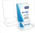 2 Pack Acrylic Brochure Holder Stand 4‘’, Clear brochure and business Rack Card Holder Stand, Plastic Flyer Display Stand for Magazine, Pamphlet, Booklets, Menu, Journals, Business Card