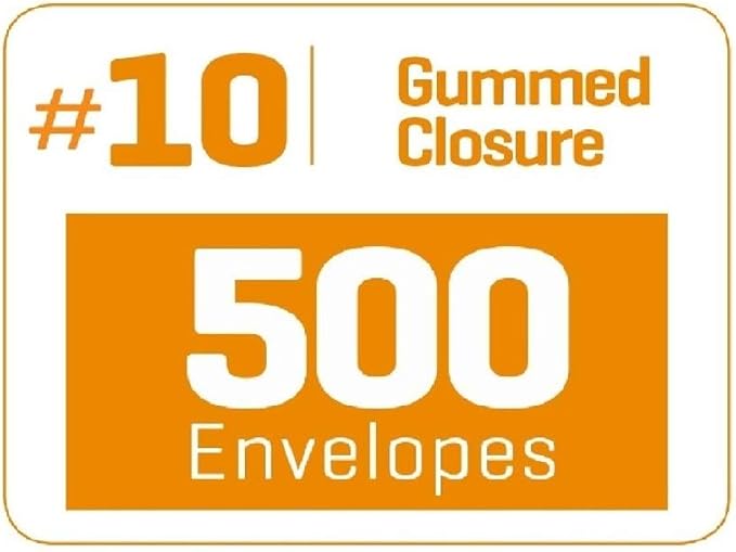 Aimoh #10 Single Left Window Envelopes -Gummed Closure -Size 4-1/8x9-1/2 Inches -24LB-500 Count(35410)