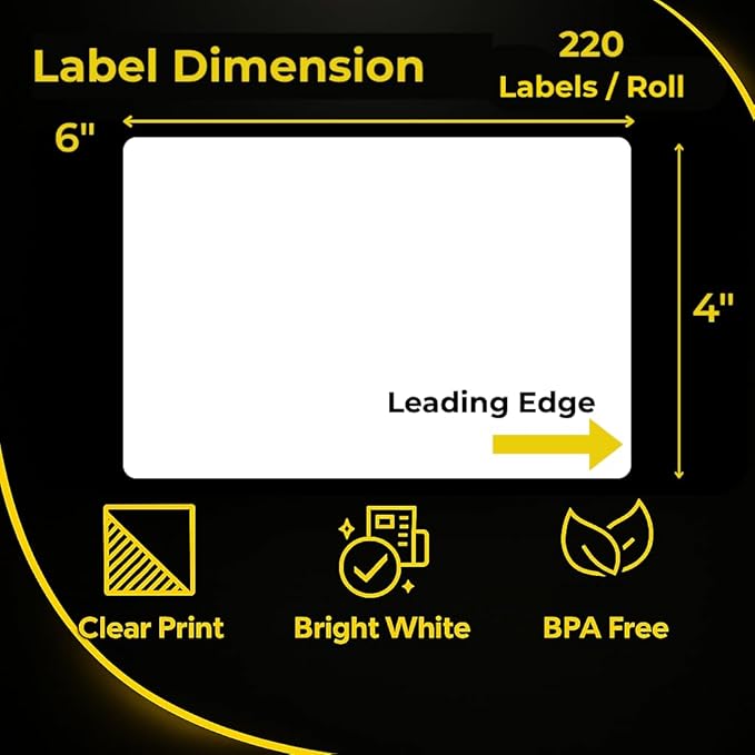 4x6 Shipping Labels Compatible with Dymo-4xl – 8 Rolls 1760 Thermal Labels, Fits for Dymo LabelWriter 4XL 1744907, Zebra, Rollo, Munbyn Desktop Labeling (Not for 550, 5XL)
