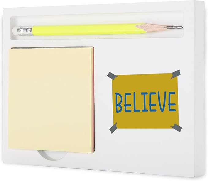 Positive Affirmations Believe Sticky Note Holder, Motivational Desk Organizer for Friend Teachers Students Coworkers Sister Brother, Encouragement Home Office Gift Note Pad Holders KBB04