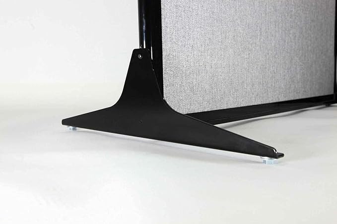 Versare Workstation Partition | Portable Wall Divider | Modern Office Cubicle | Free Standing Privacy Screen | Flexible Work Space | 66" x 70" W/Window, Red Fabric Panels