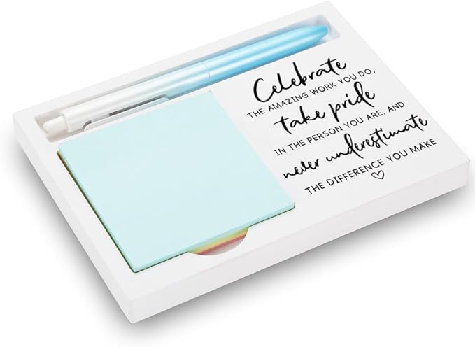 FOUGSTA Self - Pride Appreciation Gift, Motivational Gift for Colleagues in Their Roles, Encouraging Gift for Friends Celebrating Self - Worth, Wooden Sticky Note Holder, 16.5 x 12 x 1.5 cm, XXW24