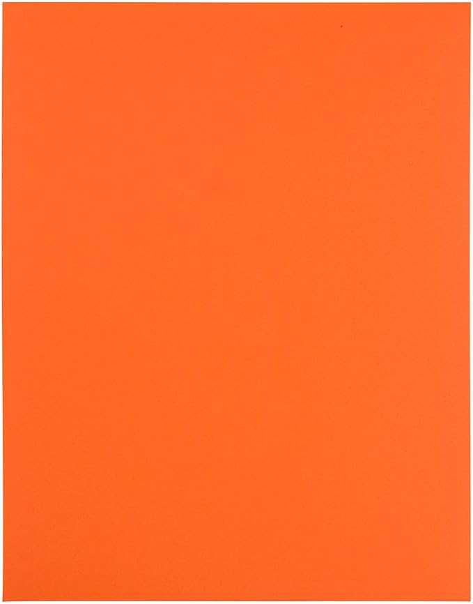 JAM PAPER Full Sheet Shipping Labels - Printable Sticker Paper - 8 1/2 x 11 - Orange - 10 Full Pages/Pack