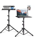 Adjustable Laptop Stand Tripod with Tray & Phone Mount – Heavy-Duty Alloy Tripod with 40.7x27.6cm Platform | Height Adjustable 0.65–1.6m | 15kg Load Capacity | Portable & Foldable