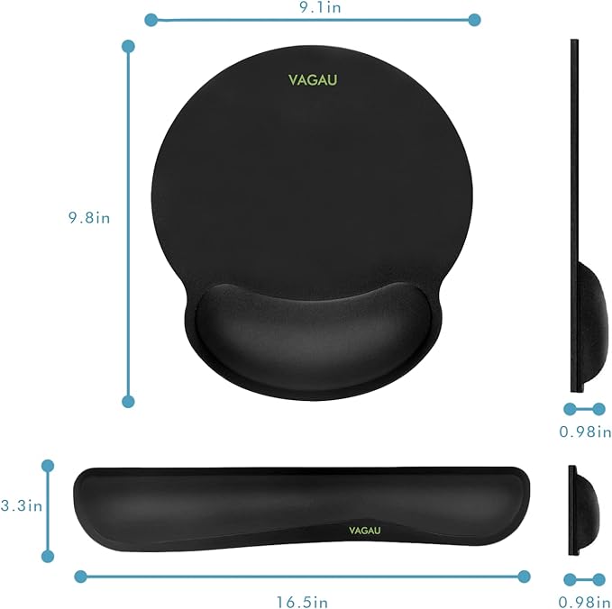 Comfy Mee Premium Memory Foam Keyboard and Mouse Wrist Rest Pads Set- for Comfortable Typing &Wrist Pain Relief (Pack of 2)