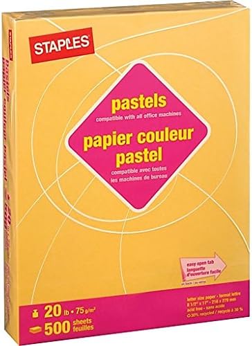 Staples Pastel Colored Copy Paper 8 1/2-Inch x 11-Inch Goldenrod Ream