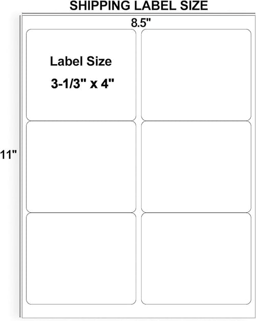3-1/3" x 4" Shipping Labels, 240 Address Labels, Mailing Stickers Compatible for Laser/Inkjet Printers - Matte White, 6 Up per Sheet, 40 Sheets