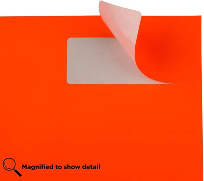 JAM PAPER Return Address Labels - Standard Mailing - 1 x 2 5/8 - Neon Deep Red/Orange - 120 Shipping Labels/Pack
