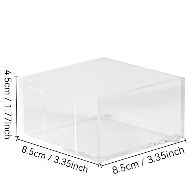 Acrylic Sticky Note Holder Self Stick Note Pad Holder for Classroom Office Desk Organizer