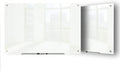 J&J worldwide Glass Dry Erase Board 23 x 35, Whiteboard Magnetic, Large Frameless White Boards for Walls, Includes Magnets, Marker Tray, Eraser for Office, Home, School