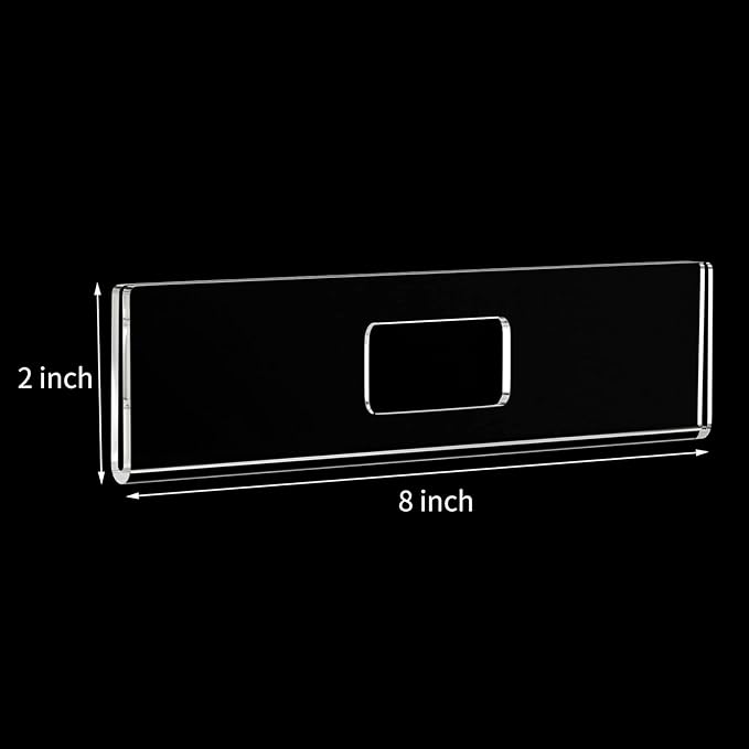 Acrylic 12 Pack Wall Name Plates Holder for Desks, AITEE 2x8 Clear Wall Mount Name Plate Display with 3M Tapes, Floating Door Name Plates Set for Office Home School Classroom Teacher