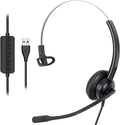 Xintronics USB Headset with Mic, Wired Computer Headphones with Microphone Noise Cancelling & in-line Controls for PC Mac Laptop Work from Home Call Center Skype Webinar