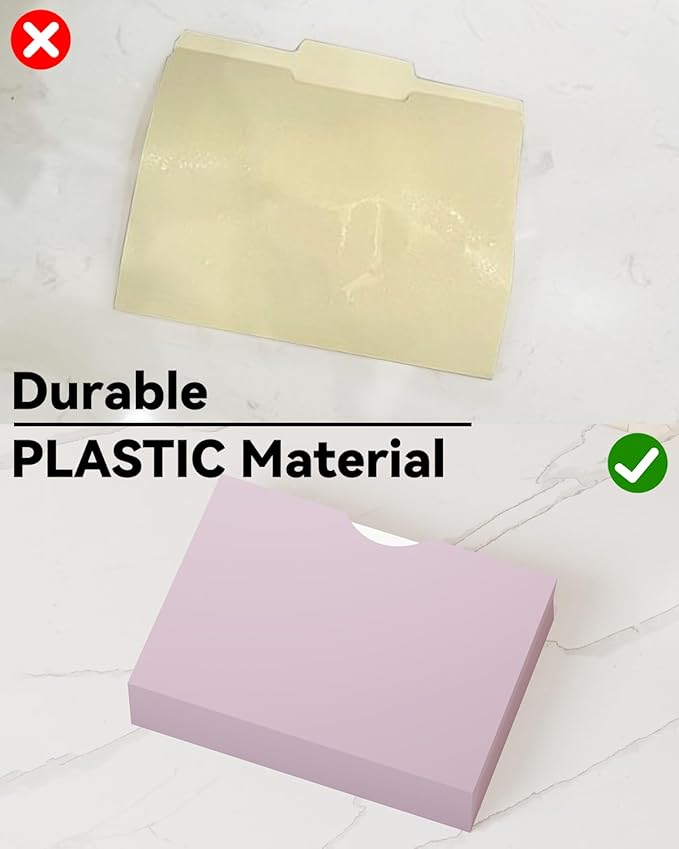 ANSOOK Plastic Manila File Folders Letter Size,12 Pack Expanding File Jackets & File Pockets,Heavy Duty 3" Expansion Manila Pocket Folders with Straight Cut Tab,File Cabniet Folders for Office School