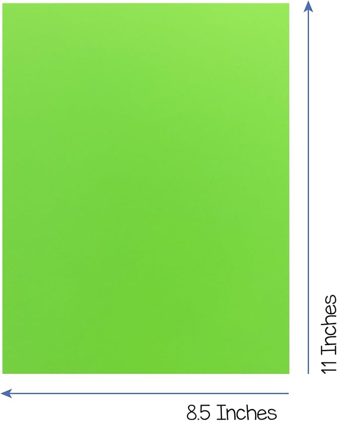 Hygloss Light Green Colored Paper - 24 lb, 89 GSM, Acid-Free, Fade-Resistant, 8.5x11-Inch Letter Size Color Copy Paper, 90 Sheets