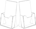 NIUBEE Acrylic Brochure Holder for 4’’ Trifold Pages, 50% Thicker Countertop Acrylic Literature Holder Plastic Flyer Display Stand for Magazine, Pamphlet, Booklets, Menu, Journals, 2 Pack