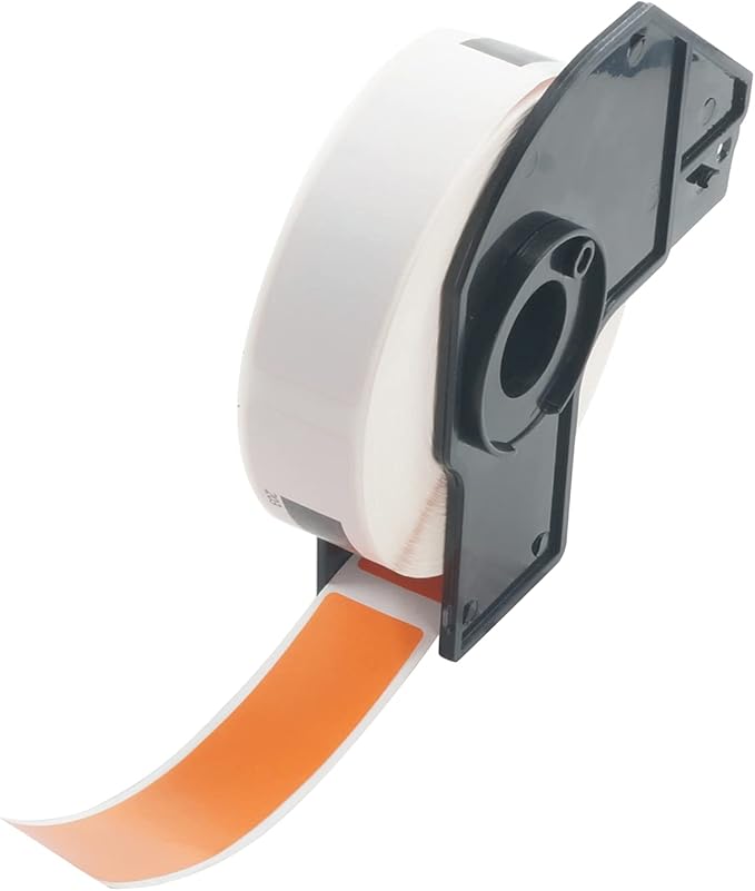 BETCKEY - File Folder Labels Replacement for Brother DK-1203 (0.66 in x 3.4 in), Compatible with Brother QL Label Printers [1 Rolls/300 Labels, Orange]