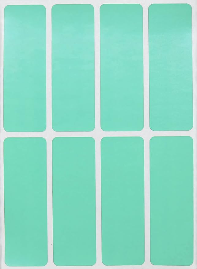 Royal Green 3x1 inch (75mm x 25mm) Labels Stickers Rectangular Pastel Green Color Sticker - 800 Pack