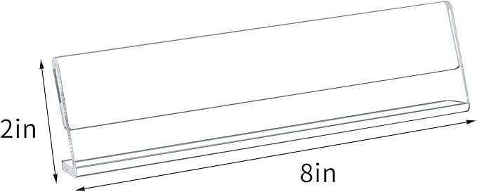 Acrylic 12 Pack Name Plates for Desks, AITEE 2x8 Clear Desk Name Plate Personalized, Desk Sign Holder for Table Display, Tent Name Plate Display for Office Conference, Business Event/School Classroom