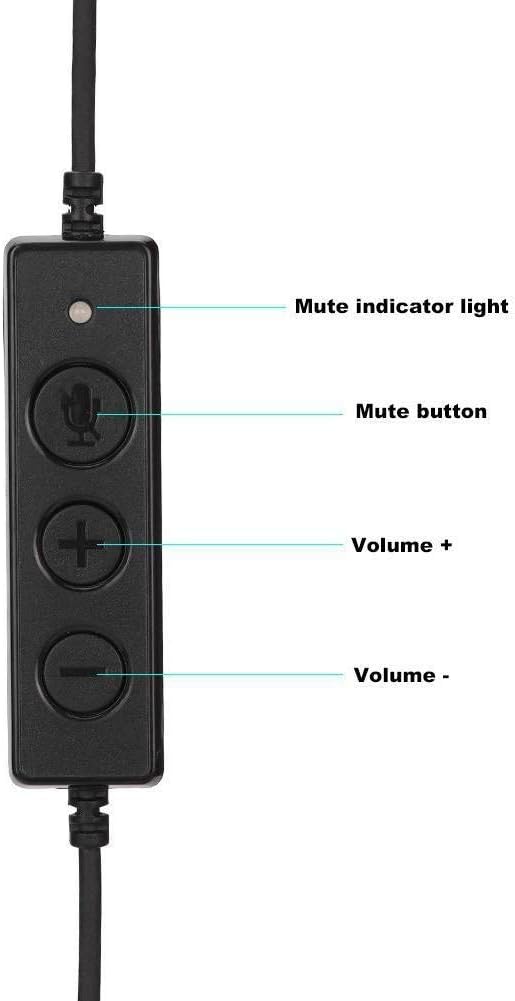 510D USB Computer Headset, Telephone Operator Headphone with Adjustable Microphone, Noise Cancelling USB Earphone for Call Center, Office, Soft Memory Foam Ear Cushion, Durable Met