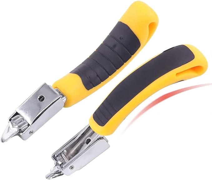 CLcsfwk 2Pcs Staple Remover Heavy Duty Upholstery Staple Puller Tool with Ergonomic Handle for Furniture Floor Wooden Case Carton Photo Frame（Yellow）