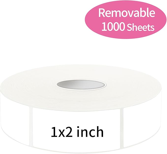 1000 Blank Removable Labels, Blank Removable Freezer Labels Water Oil Resistant with Perforation Line for Food Containers Jars Pantry Organization (Each Measures 1x 2 Inch)