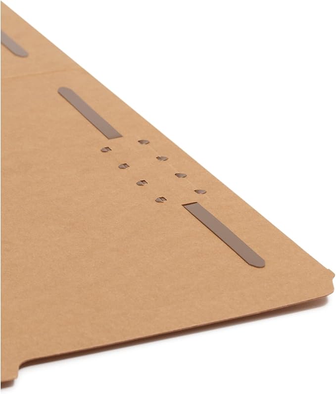 Smead Fastener File Folder, 2 Fasteners, Reinforced 2/5 -Cut Tab Right of Center Position, Guide Height, Letter Size, Kraft, 50 per Box (14880)