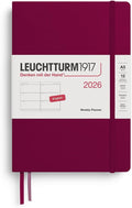 LEUCHTTURM1917 - Weekly Planner 2026, Hardcover, Medium (A5), Port Red (Jan 1 - Dec 31, 2026)