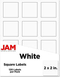 JAM PAPER Product & Container Labels - Square - 2 x 2 - White - 120/Pack