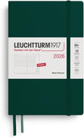 LEUCHTTURM1917 - Week Planner 2026, Hardcover, Paperback (B6+), Forest Green (Jan 1 - Dec 31, 2026)