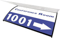 Office Sign Holder for Door - Curved Mount Name Plate Holder Frame Display 10 x 6 Inches Sturdy Aluminum with Adhesive Tape , Plastic Film Included