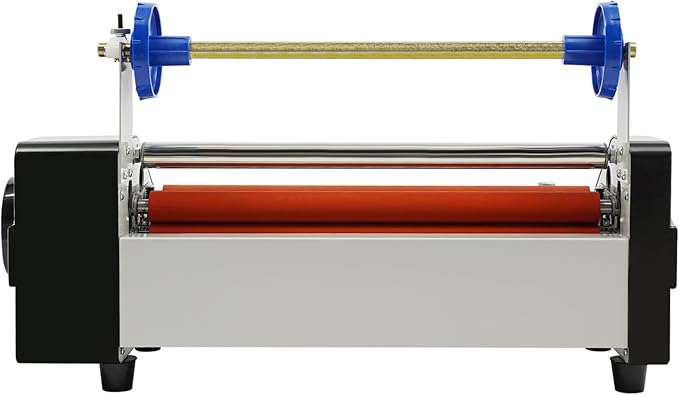 Laminator Machine, 600W Single/Dual Sides Laminating, 0-6.56ft/s Film Covering Speed, 0-6mm Thickness, 0-13.78in Width, 3-4 Min Preheating for Paper, Cardboard, Wood Veneer, PVC Material