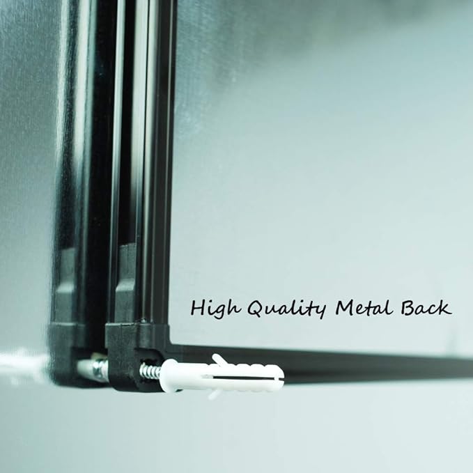 Lockways Magnetic White Board, 48" x 36" Dry Erase Board with Pen Tray Wall-Mounted Message Presentation Meno Board, Black Aluminium Framed for School, Home and Office