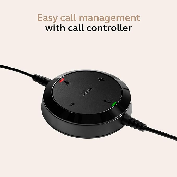 Jabra Evolve 20 Wired Headset (2025 Edition) - Dual-Ear Wired Headset for Office and Work from Home - Call Control - All Platforms - USB-C/A Connectivity - Black