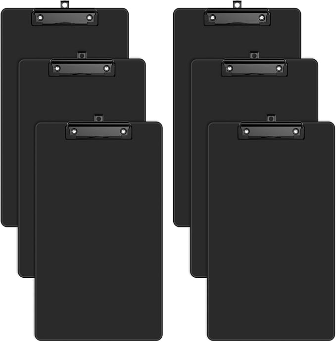 Zoenley Legal Size Clipboard Set of 6, Black 8.5 x 14 Clip Board for Lawyer, Nurse, Business, with Low Profile Black Clip, Office & School Supplies