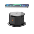 Pop Up Countertop Outlet with 15W Wireless Charger, PD 65W USB-C Ports & 4 AC Outlets, 800J Surge Protection, 4.75 inch Pop Up Electrical Outlet, 6Ft Cord for Home Office(ETL & FCC Listed)