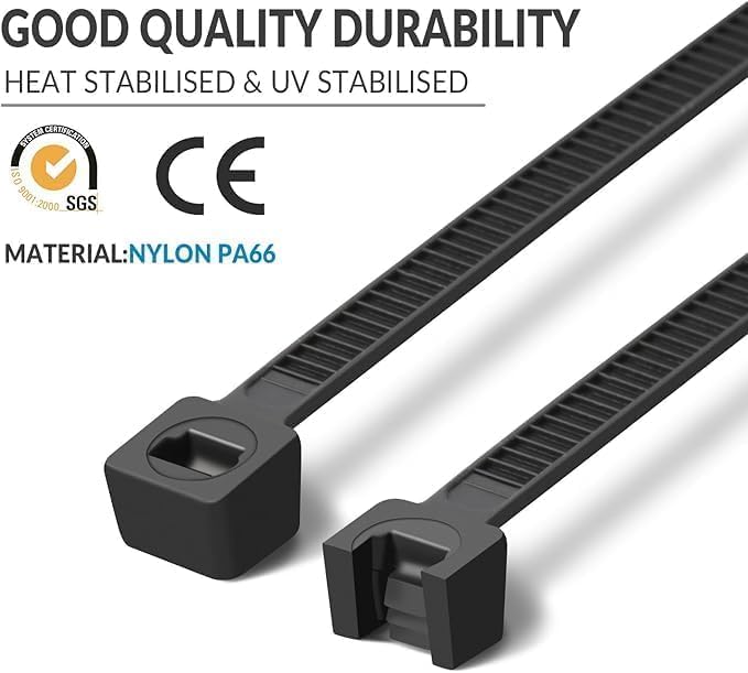 XINGO 12 Inch Red Zip Ties Heavy Duty 100 Pack, 120 LBS Tensile Strength, Premium Nylon Cable Wire Ties, Self-locking Plastic Ties for Indoor and Outdoor Use