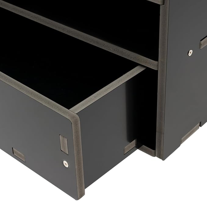 DYRABREST 32 Slot Literature Organizer Adjustable Desktop File Sorter with 2 Drawers, Stackable Office Mail Sorter 32 Compartments Magazine Holder Paper Storage Cabinet for Office Home School