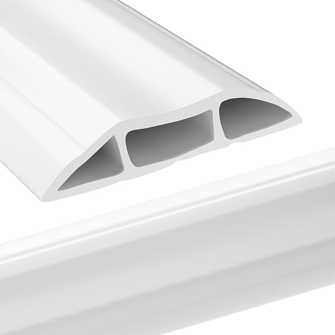 AGPTEK Heavy Duty Floor Cable Cover Cable Protector, 6.5 Ft Floor Cord Protector 3 Channels Floor Cord Cover (Mid Channel 0.93") Contains Cords, Cables and Wires, Good for Office, Home, or Outdoor