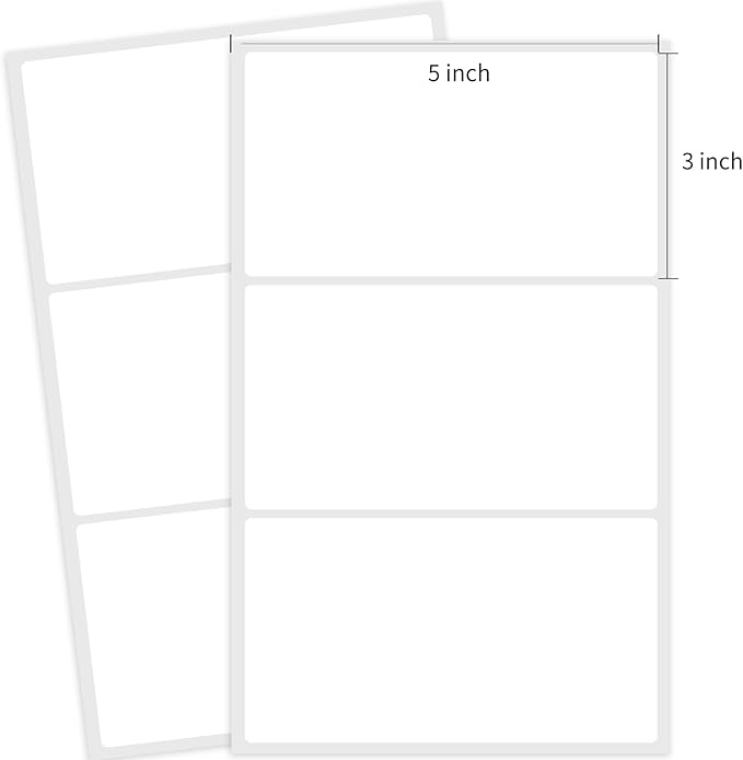 3 X 5 Inch Removable Labels for Storage Bins, 120 Pcs Labels for Storage Bins,Tear Resistant No Residue Storage Bin Label, Matte White Blank Box Stickers for School, Home, Business