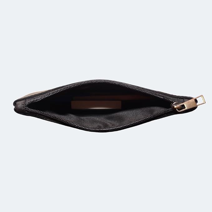Vintage Leather Pencil Case Pouch, Pen Pouch for Work and University, for Men and Women Elegant & Practical Brown Leather Pencil Cases for Adults Perfect for Office (Black) (Black)