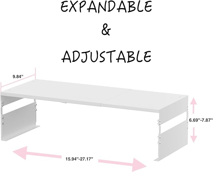 Adjustable Metal Bedside Shelf – Stackable Shelf for Bedroom, Living Room, Office, Space-Saving Storage Organizer, Easy Assembly，Sleek Matches Any Decor(1PACK/White)