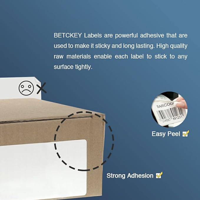 BETCKEY - Shipping/Name Badge Labels Replacement for Brother DK-1202 (2.4 in x 3.9 in), Compatible with Brother QL Label Printers [1 Rolls/300 Labels, Yellow]