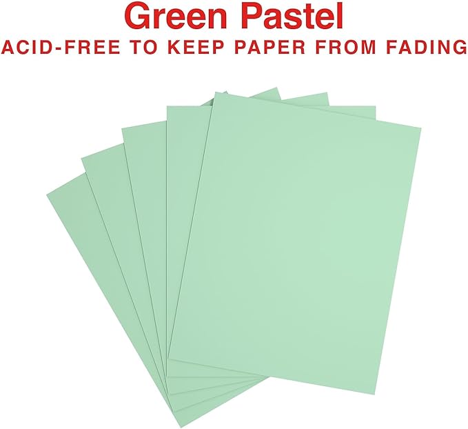 Staples Pastel Recycled Color Copy Paper - 20 lbs, Green, 8.5" x 11", 500 Sheets, Acid-Free, Eco-Friendly Printer Paper