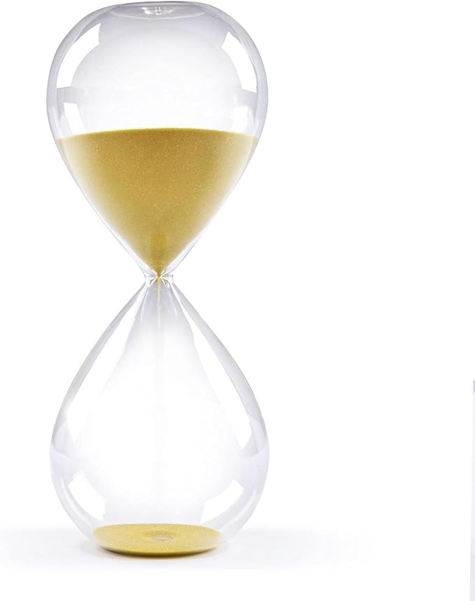 SWISSELITE Hourglass Sand Timers, Hourglass Sand Clock Inspired Glass for Home, Desk, Office Decor (8.5Inch-60Mins Oil Yellow)