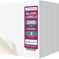 NextDayLabels 4.25x11 Inch Rectangle Stickers White Blank Labels for Laser Inkjet Printer - 2 Per Sheet Self-Adhesive Shipping Packaging Product Made in USA - 2000 Labels