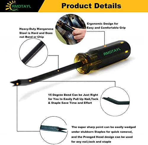 RMDTAYL Staple Remover,Heavy Duty Upholstery Staple Remover,Construction Staple Puller Tack Lifter Tool for Removing Nails,Staples,and Tacks for Carpet,Furniture,Floor,Photo Frame,Wooden