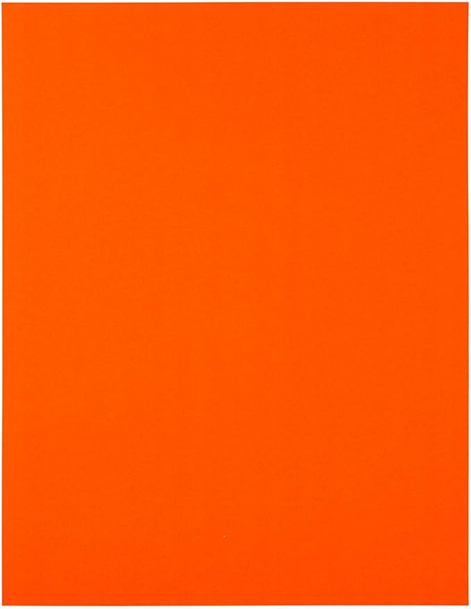 JAM PAPER Full Sheet Shipping Labels - Printable Sticker Paper - 8 1/2 x 11 - Neon Deep Red/Orange - 10 Full Pages/Pack