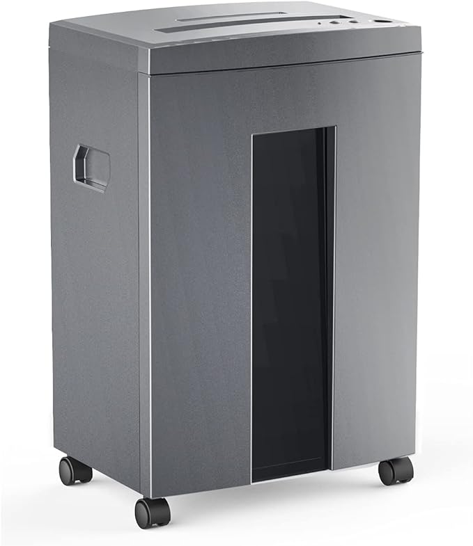 WOLVERINE 10-Sheet Super Micro Cut High Security Level P-5 Heavy Duty Paper/CD/Card Ultra Quiet Shredder for Home Office by 60 Mins Running Time and 6 Gallons Pullout Waste Bin SD9612 (Grey ETL)