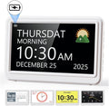 Digital Clock with Date and Day of Week, Dementia Clocks Battery Operated Alarm Clock with 20 Alarms and Medicine Reminders, 7" Large Display Rechargeable Desk Clock for Elderly Seniors Alzheimers