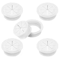 2" White Desk Grommet, JTemgle Flexible Cable Grommet Plastic Cable Hole Cover Wire Organizer Caps Desktop Cord Management for Home Office TV Stands Tabletops, 5 Pieces